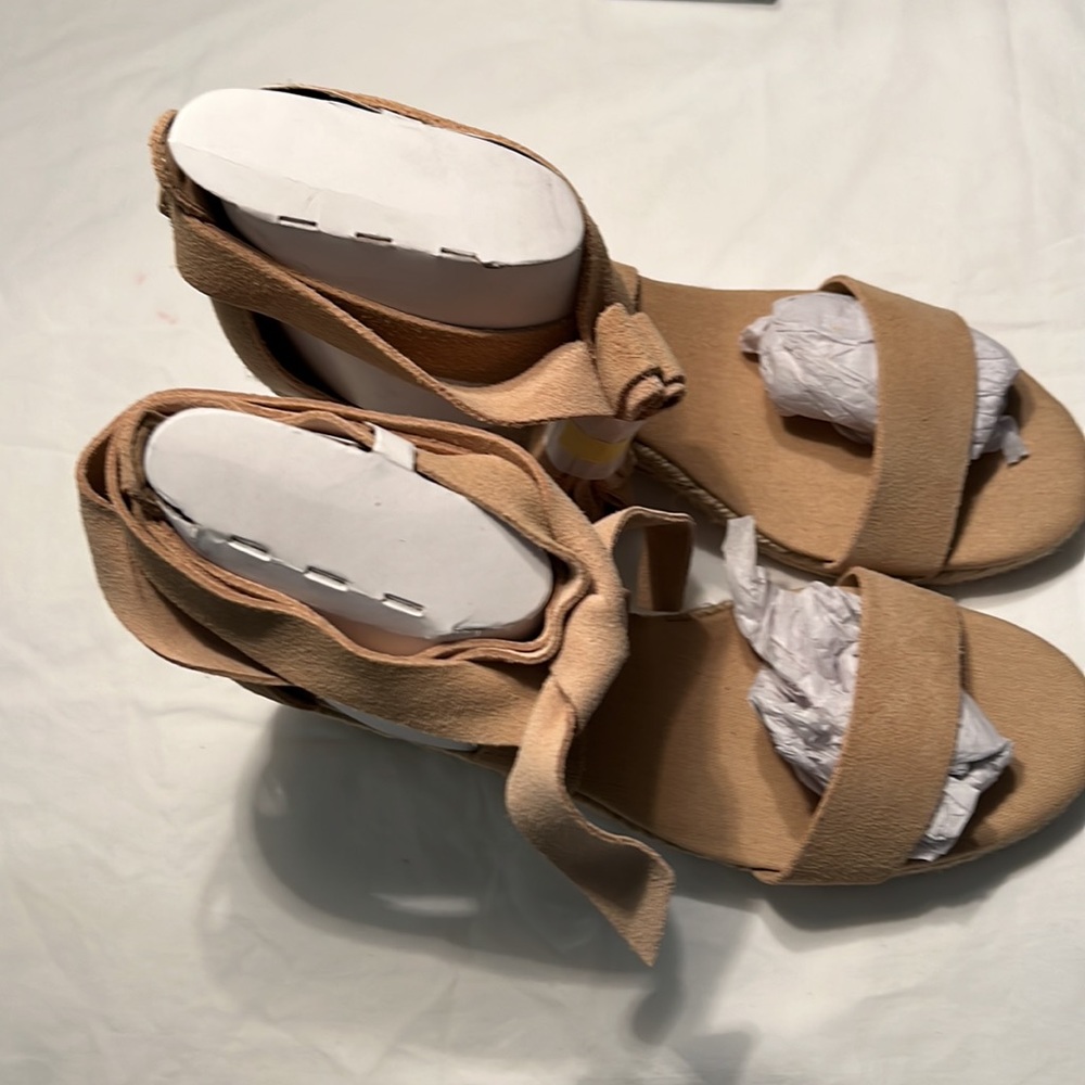NIB ALDO l Size 10 l LARETTA Espadrilles Wedge Heel Sandals l Natural - Picture 6 of 13